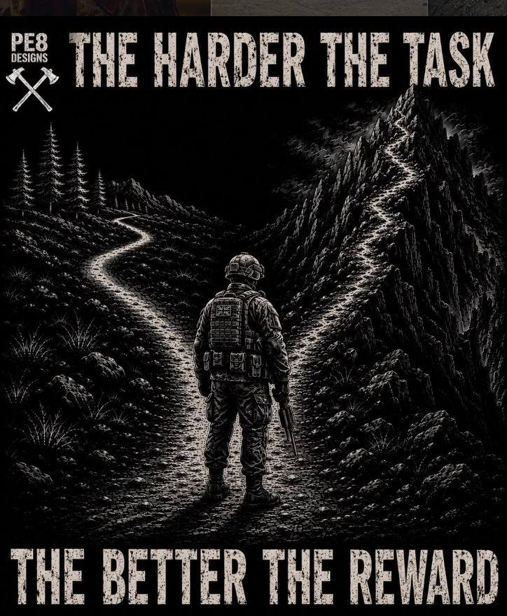 The Harder the Task PE8 T-shirt design