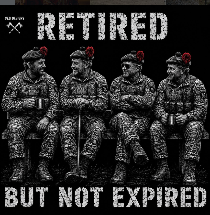 Retired, Not Expired PE8 T-shirt design