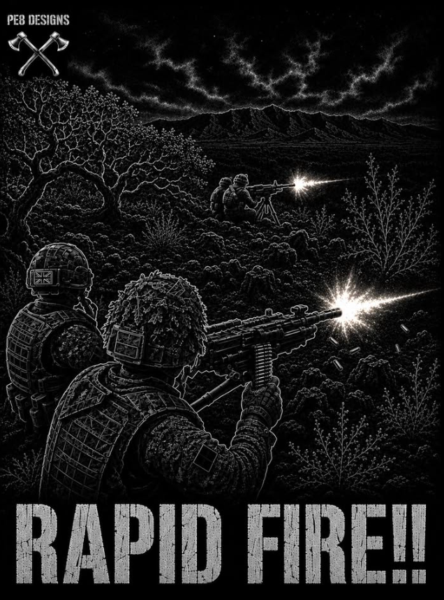 Rapid Fire PE8 T-shirt design