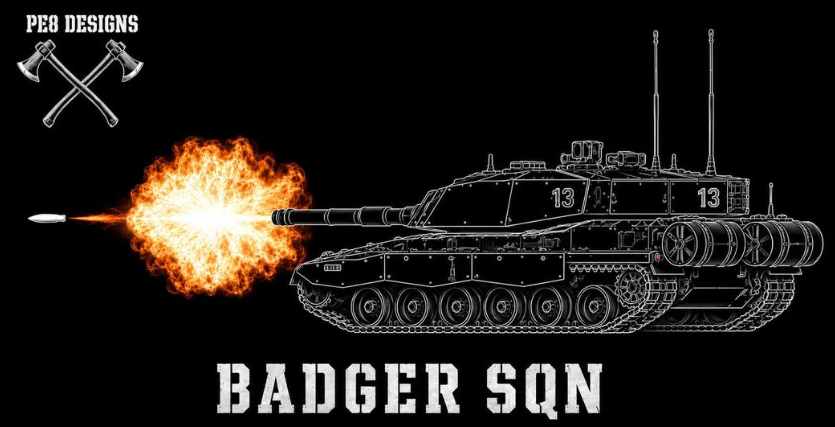 Badger Squadron PE8 T-shirt design
