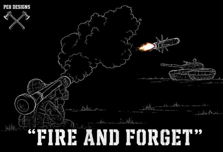 Fire and Forget PE8 T-shirt design