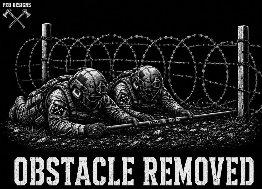 Obstacle Removed PE8 T-shirt design